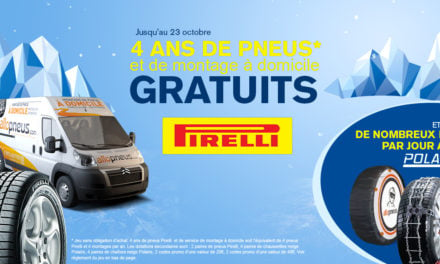 4 ans de pneus et montage à domicile, codes promo,  chaînes, chaussettes, et pneus Pirelli à gagner jusqu’au 23 octobre !